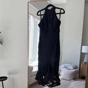 🟢 $40 SALE - Missguided Navy Lace High Low Dress